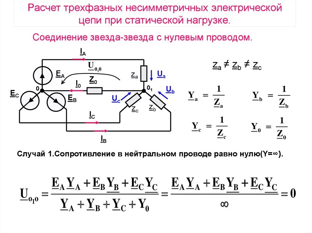 Соединения трехфазных электрических цепей. Соединение звезда звезда с нулевым проводом. Схема трехфазной цепи звездой с нулевым проводом. Соединение звездой в трехфазной цепи с нулевым проводом. Соединение звездой в трехфазной цепи несимметричная.