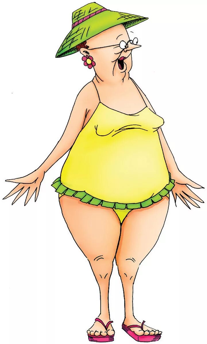 Старая толстая тетя. Женщина мультяшная. Смешные рисунки. Карикатуры на женщин.