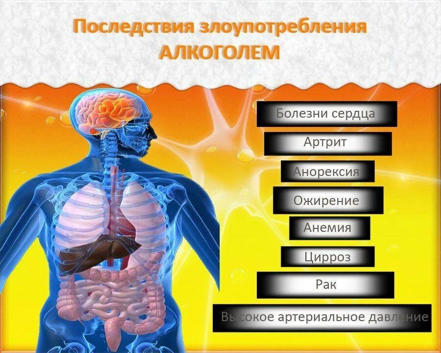 Организм после запоя. Заболевания вызванные алкоголизмом.