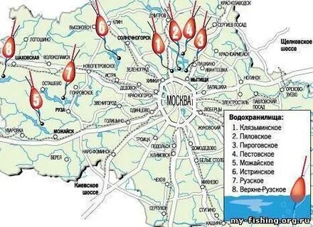 Карта рыбы московская область