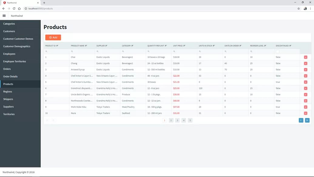 Datagrid rows