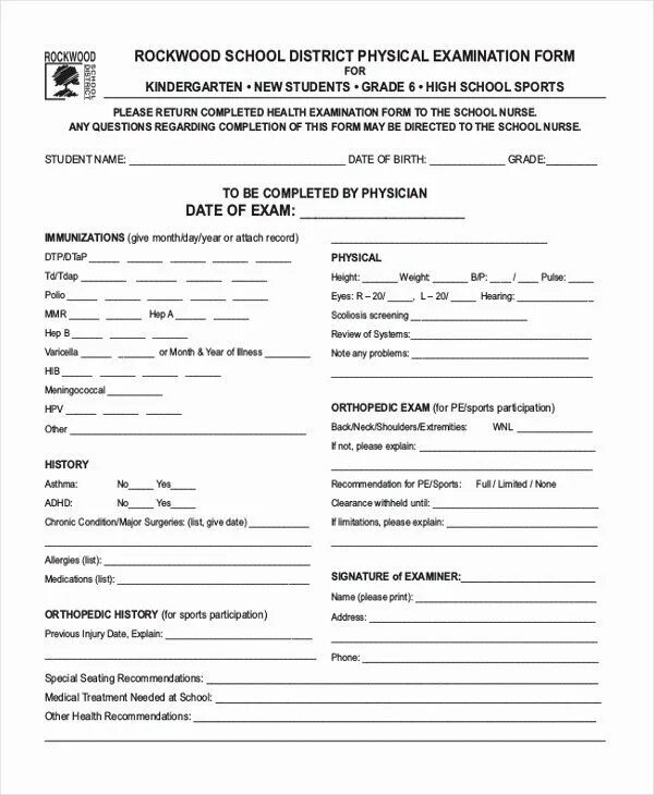 Foreigner physical examination form. Sample physical examination form. health form. physical examination record for foreigner.