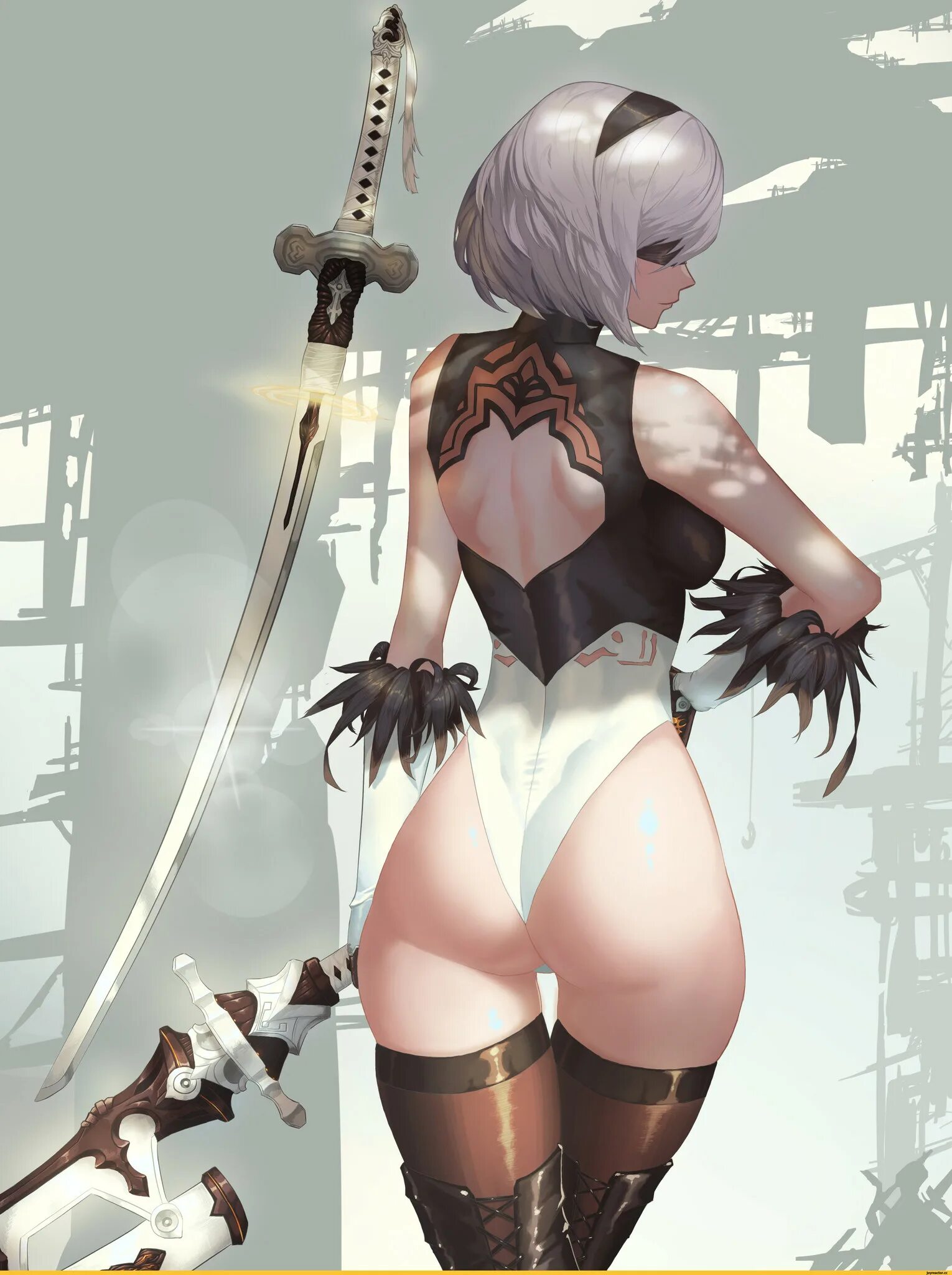 Играл в NieR: Automata? Смотри - сама 2B YoRHa в моей постели