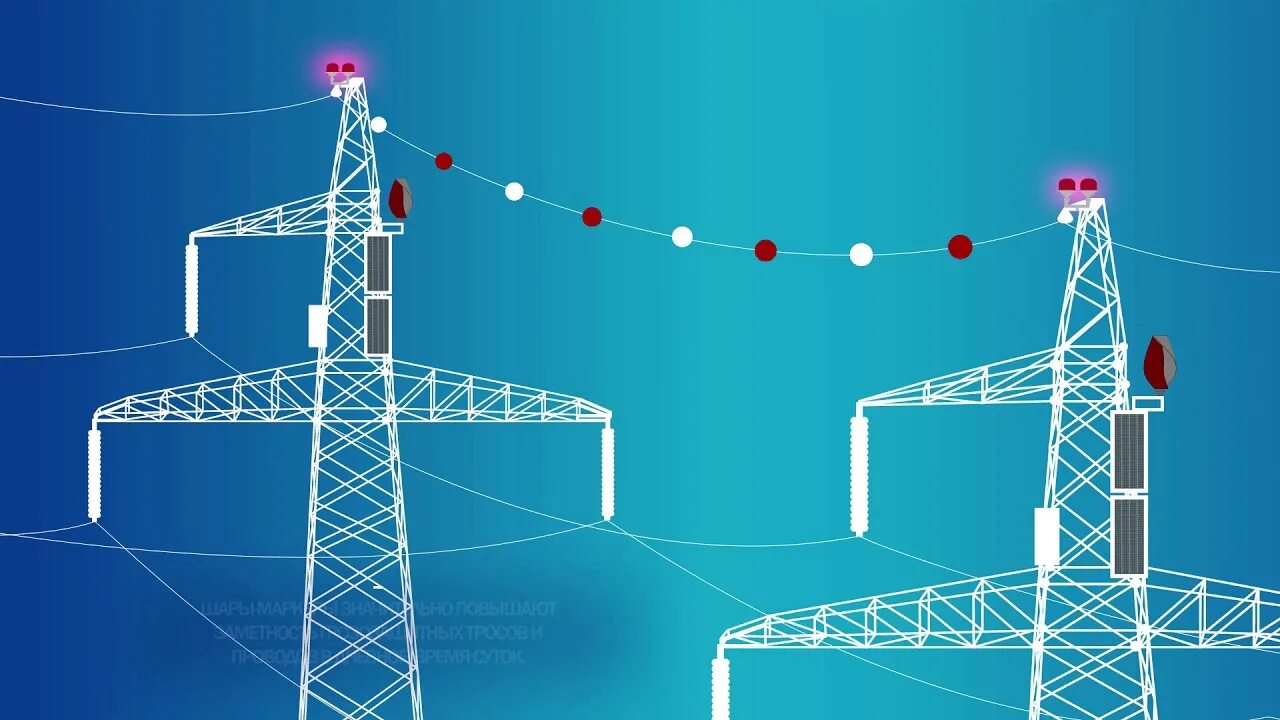 Зачем красные шары на высоковольтных проводах. Светоограждение опор ЛЭП. Сигнальные шары на ЛЭП. Заградительные огни ЛЭП. Система светоограждения опоры.