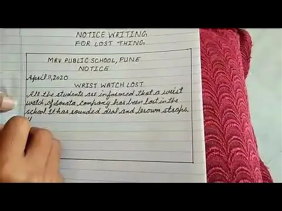 What does the writer notice most. Notice writing class 12.