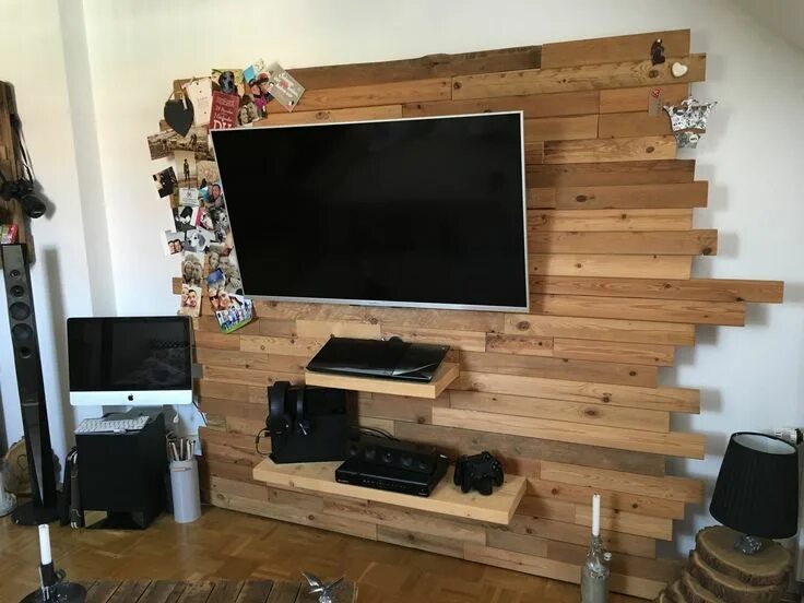Декор телевизора своими руками 15 Best Wood Pallet TV Ideas To Beautiful You Home Inspiration Домашний декор из