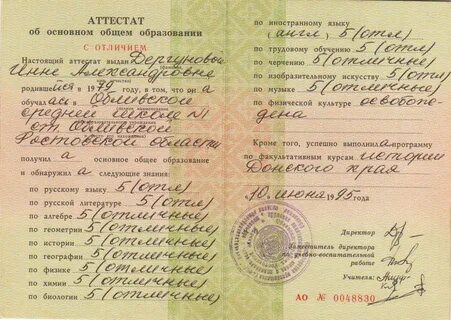 Год окончания школы по году рождения