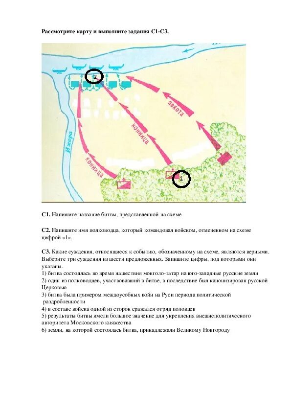 Название битвы и имя полководца. Командовал войском, отмеченном на схеме цифрой «1».. запишите имя полководца который командовал войском. имя полководца командовавшего войском отмеченным на схеме цифрой 2.