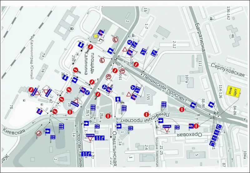 Карта знаков дорожного движения