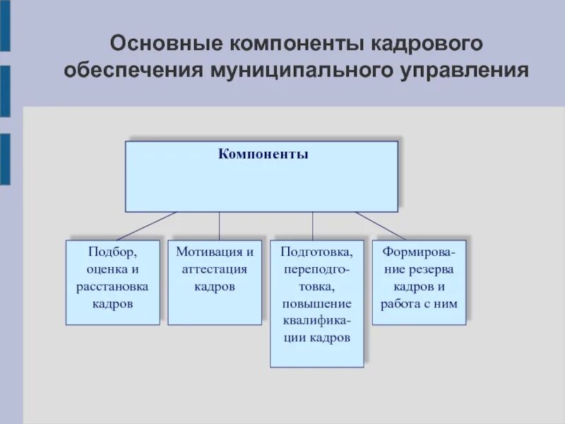 Кадровое обеспечение схема. Основные элементы муниципального управления. Проблемы муниципального управления. Совершенствование кадрового обеспечения муниципального управления.