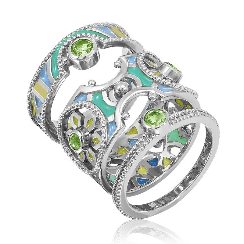 Интернет ювелир. Эксклюзивные драгоценные украшения. Интернет ювелир. Многокарат кольцо из серебра с кварцем. Санлайт кольцо с зеленым кварцем.