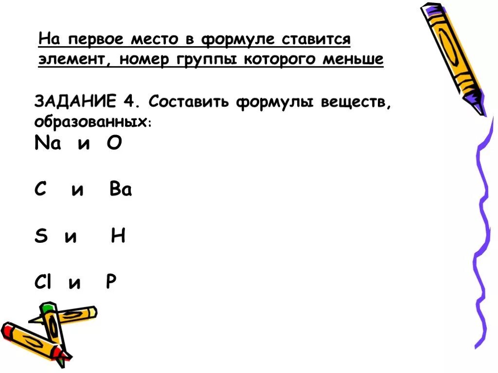 Составьте формулы c cl