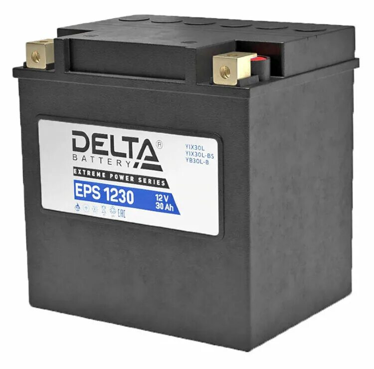 Аккумулятор delta eps. Аккумулятор delta 12v 30ah. аккумулятор для снегохода delta eps 1230. мотоциклетный аккумулятор delta eps 1230, 12v 30ah, 400а (166x130x175). delta eps 1230 mf.