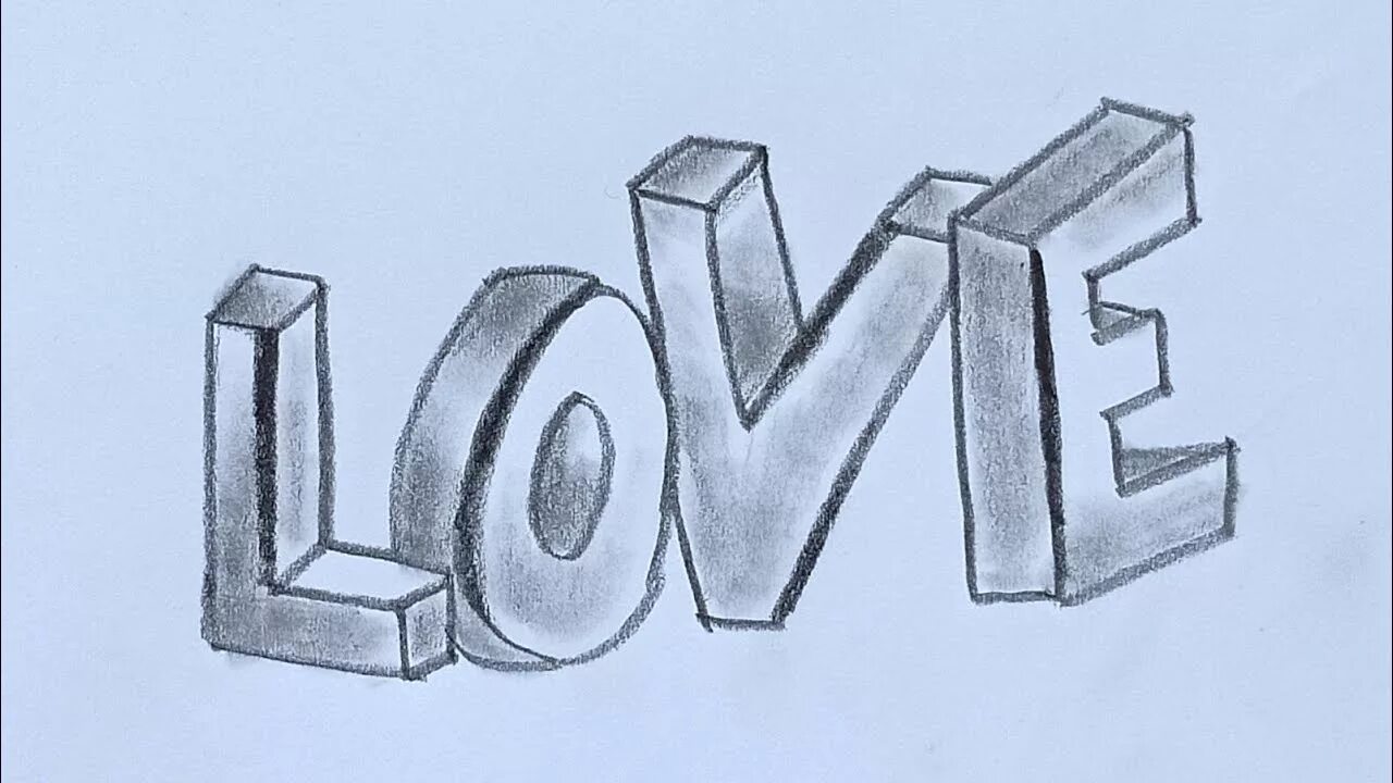 И т д рисунок. Объемные буквы рисовать. Объемный рисунок Love. Love рисунок 3д. Объемная буква а легко нарисовать.