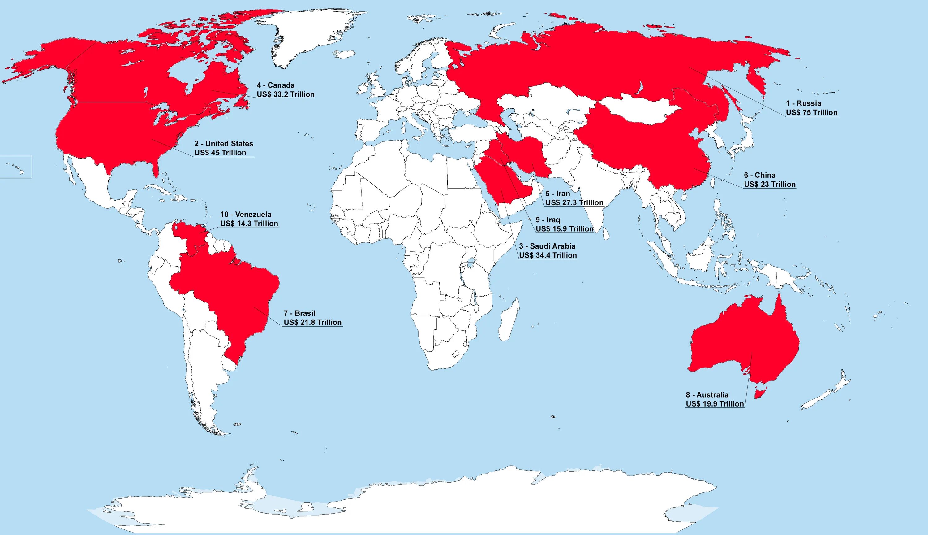 Natural resources value by Country. Natural resources in the World by Country. Which is bigger than trillion. Ten countries