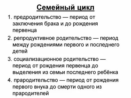 Этапы семейной жизни
