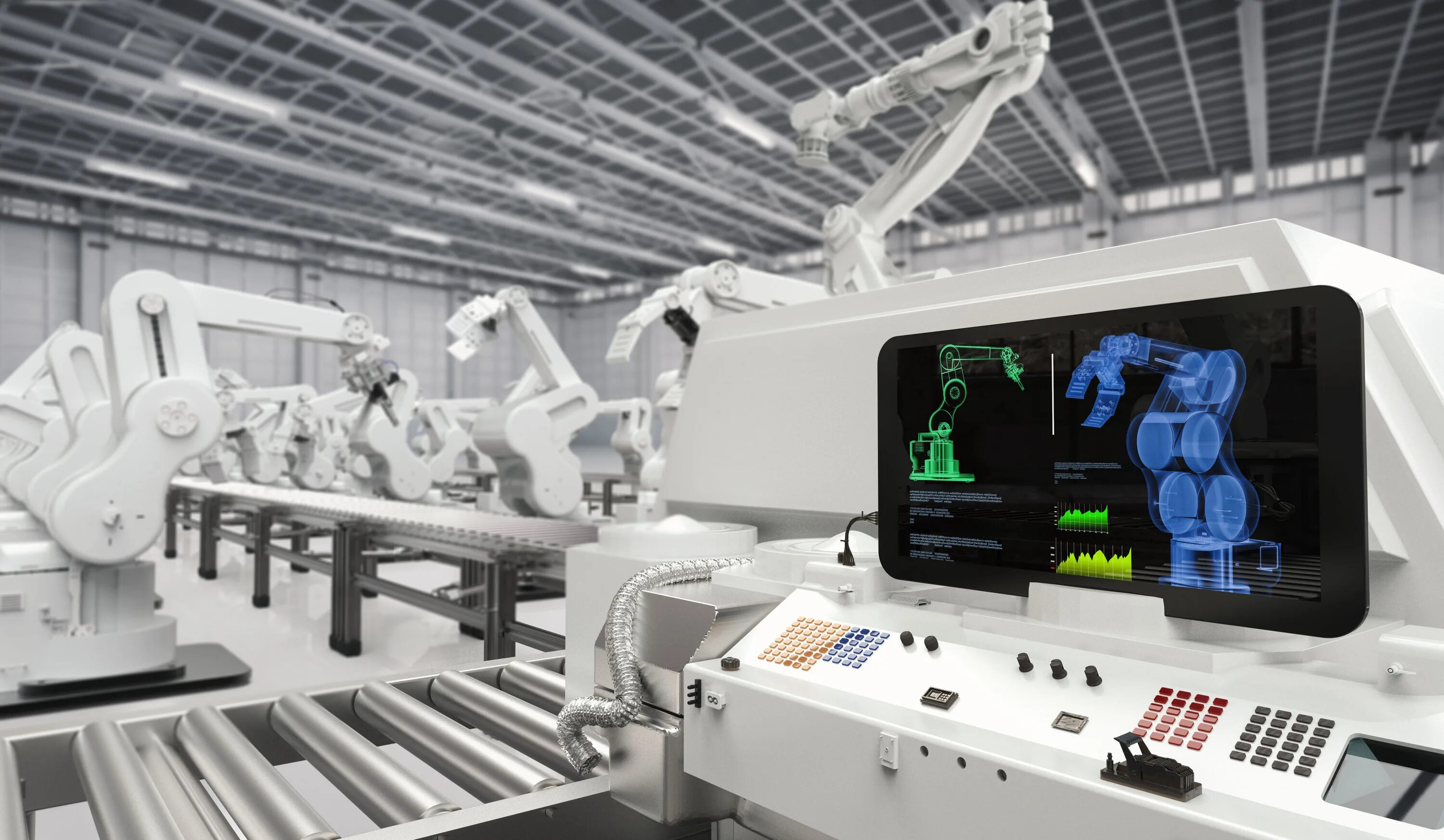 Автоматизация и роботизация производства. Завод будущего. Высокотехнологичное оборудование. Искусственный интеллект в промышленности. Автоматика на производстве