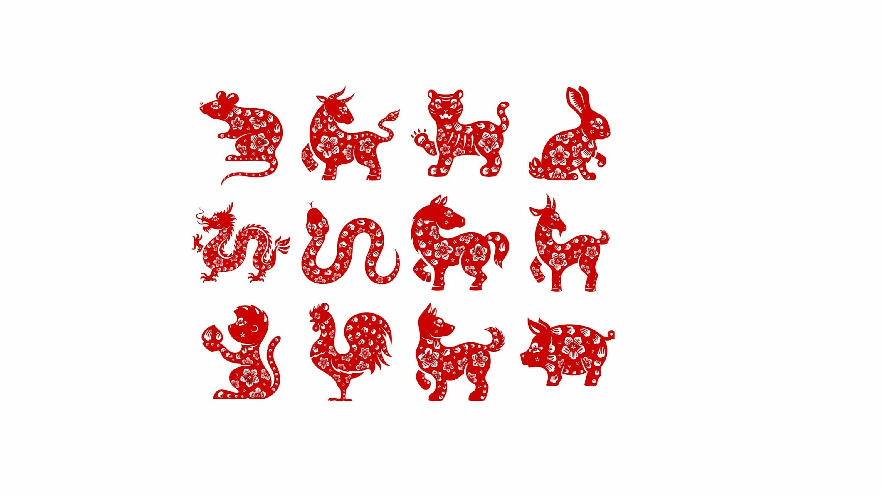 Год петуха собака. Стилизованные символы года. Животные символы года. Китайский гороскоп животные. Китайские символы года.
