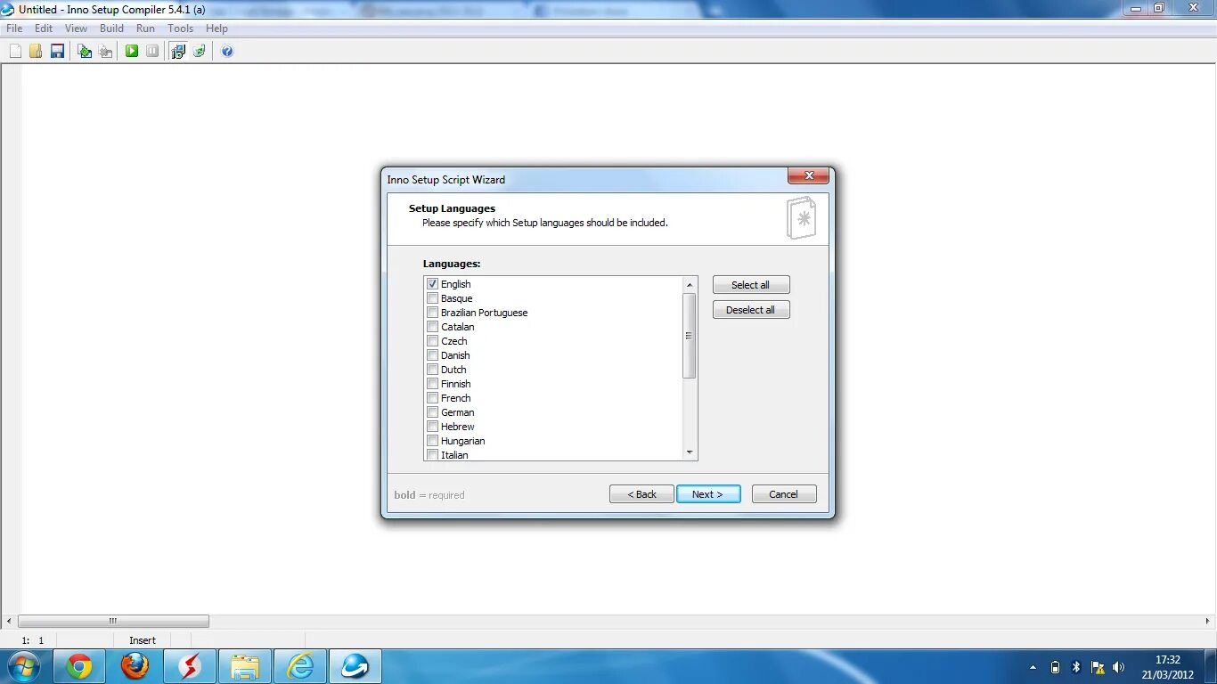 Compiling editor