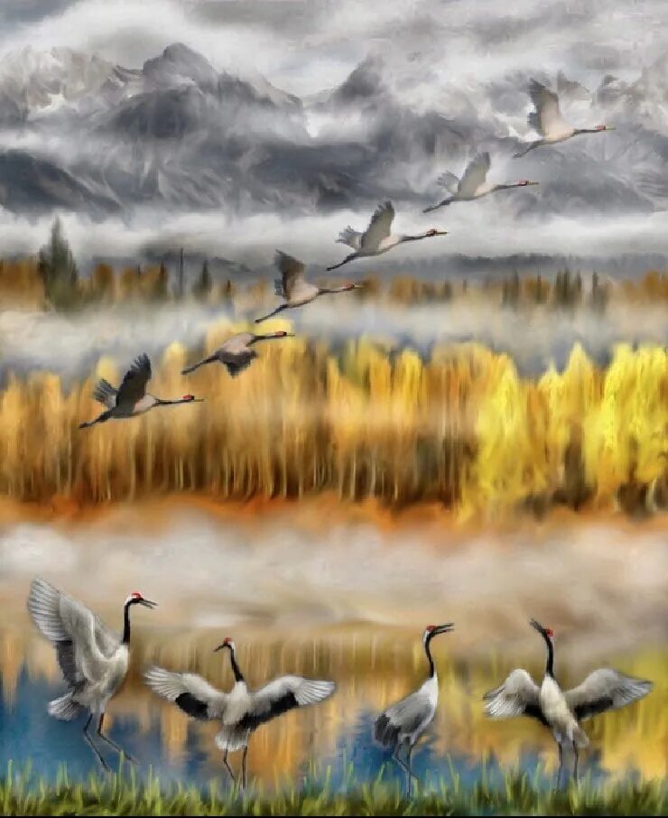 Птицы улетают в картинах художника левитана. Птицы улетают. Журавль в небе. Отлет птиц осенью. Журавлиный клин живопись.