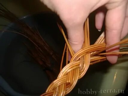 Коса из ротанга на кашпо плетение косички