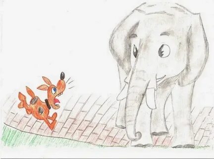 Нарисовать собаку и слона