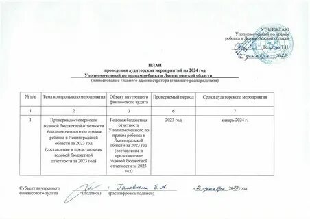 Мероприятия финансового аудита