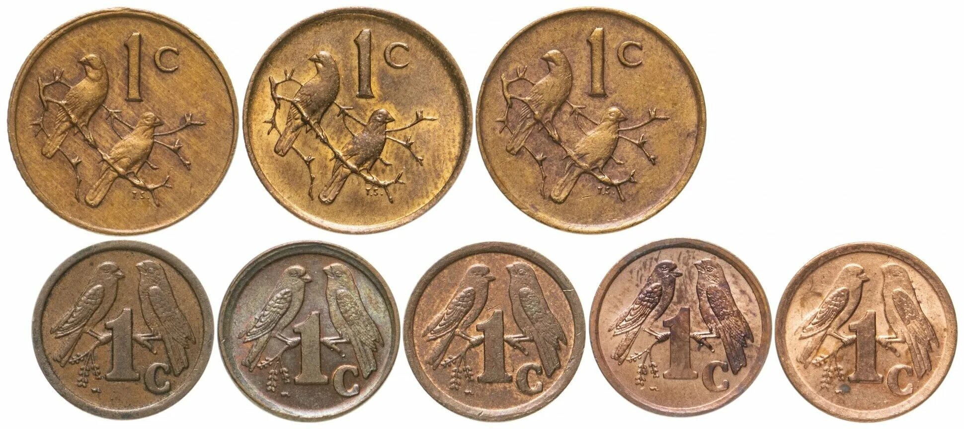 Всего восемь монет по 5. Монеты ЮАР 1c, 2004. ЮАР банковский набор монет. Монеты 1981. Юж Африка монеты.
