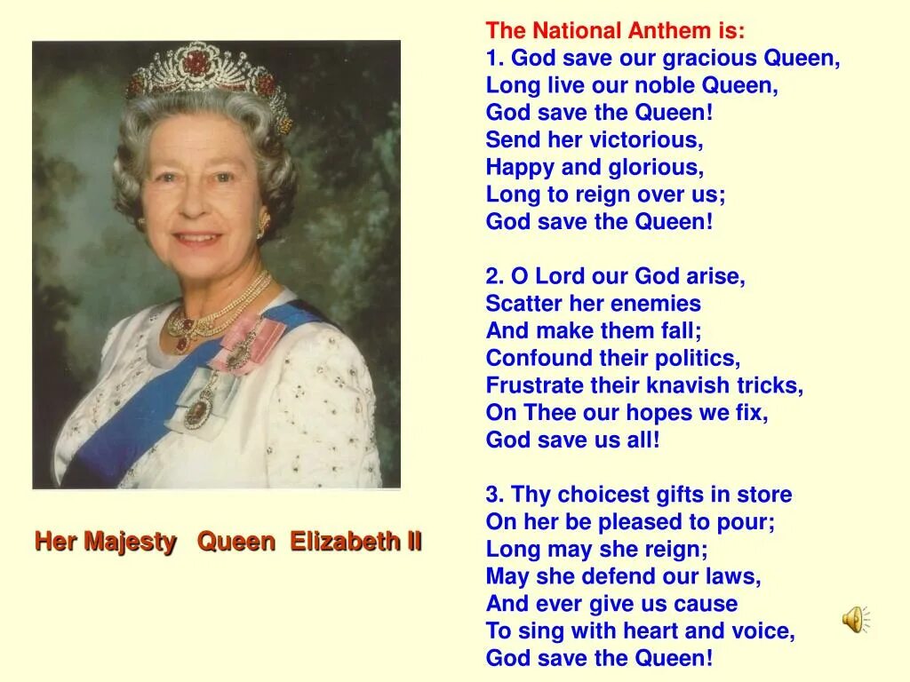 The queen lives in a big. Стих про Великобританию. Гимн Англии. Стих про Англию. Государственный гимн Великобритании.