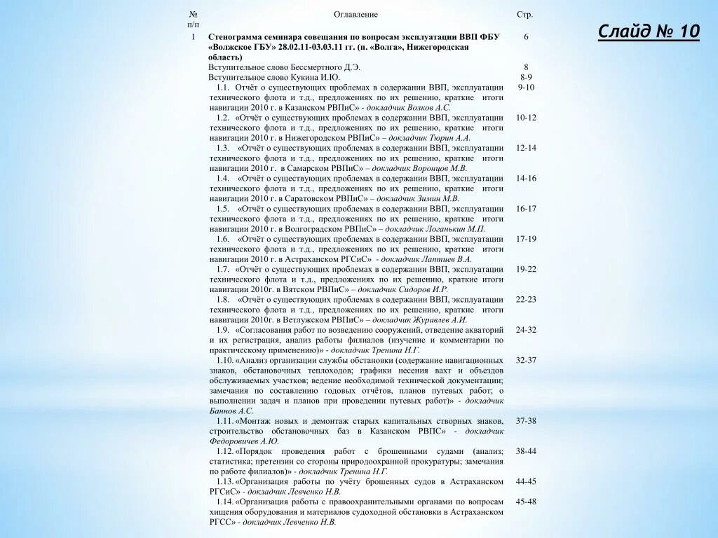 Итоги навигации