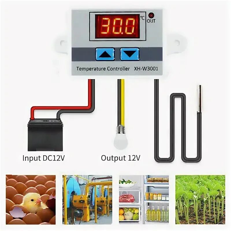 Схема подключения температурного контроллера xh w3001 XH-W1506 AC220V 1500W Digital Heating and Cooling Thermometer Temperat Electro