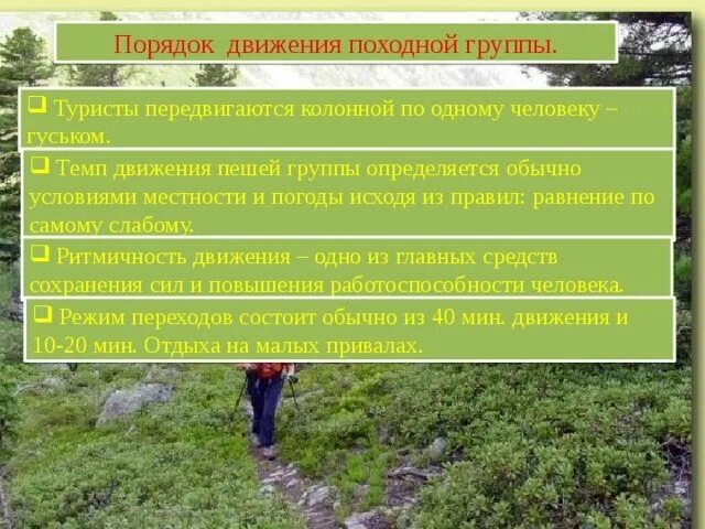 Особенности движения группы