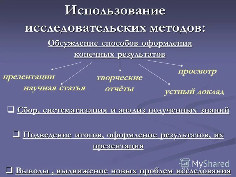 Методы оформления результатов исследований. Методы оформления результатов исследований