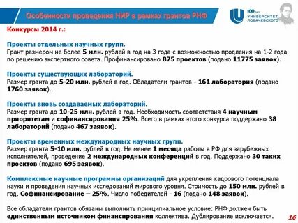 Отдельные научные группы