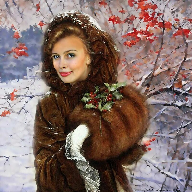 Картина девочка зимой. Зимний женский портрет. женщина зимой живопись. зимний портрет живопись. женский портрет зимой.