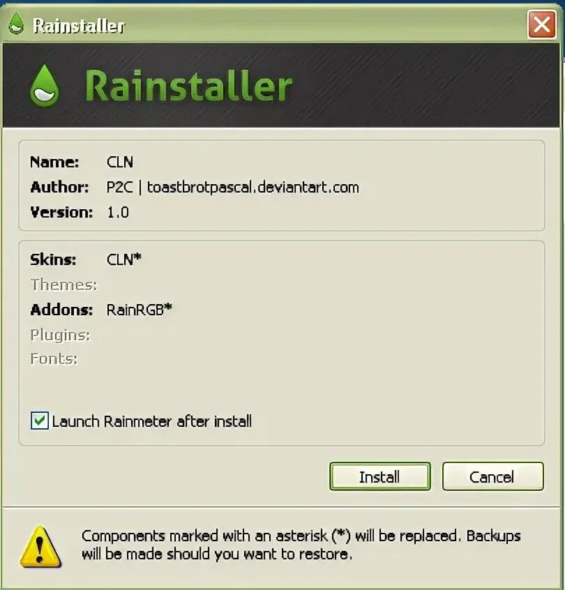 Install skins. Install skins