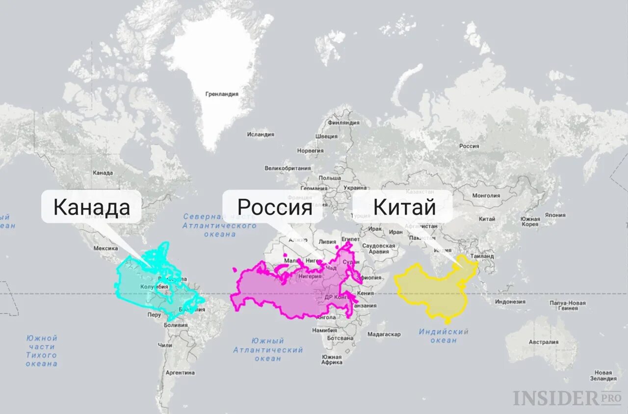 Площадь канады больше китая. Канада на карте России. Китай и Россия на карте сравнение.