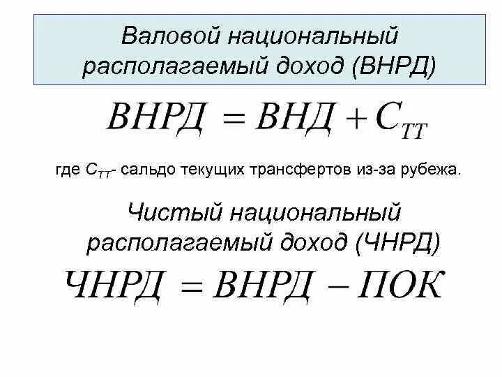 Валовый доход источники. Валовой располагаемый доход формула. Чистый национальный располагаемый доход формула. Что такое валовой национальный располагаемый доход ВНРД. Располагаемый национальный доход формула.