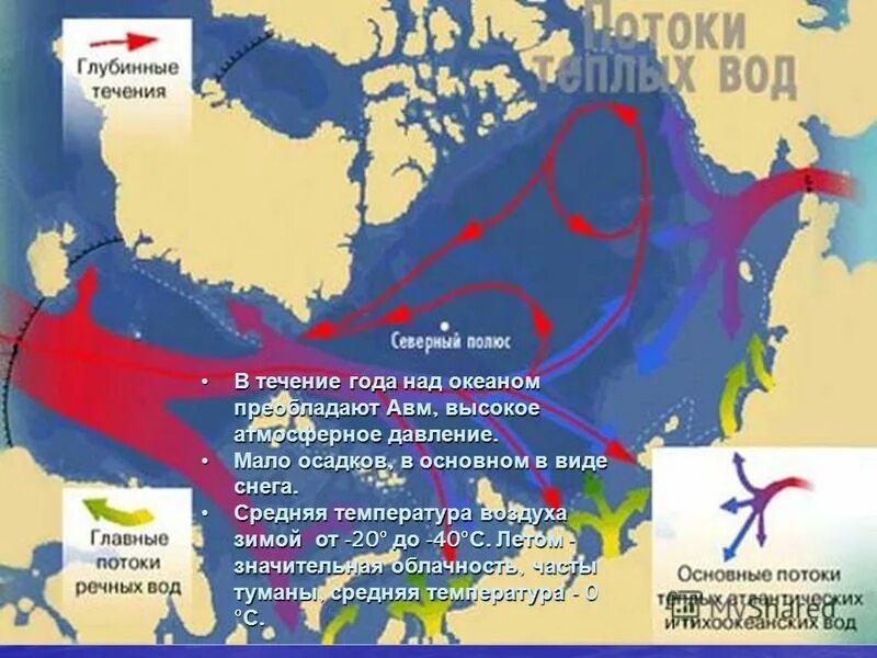 течения северного ледовитого океана на карте.