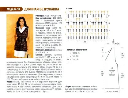 Жилеты женские крючком схемы, с описанием.