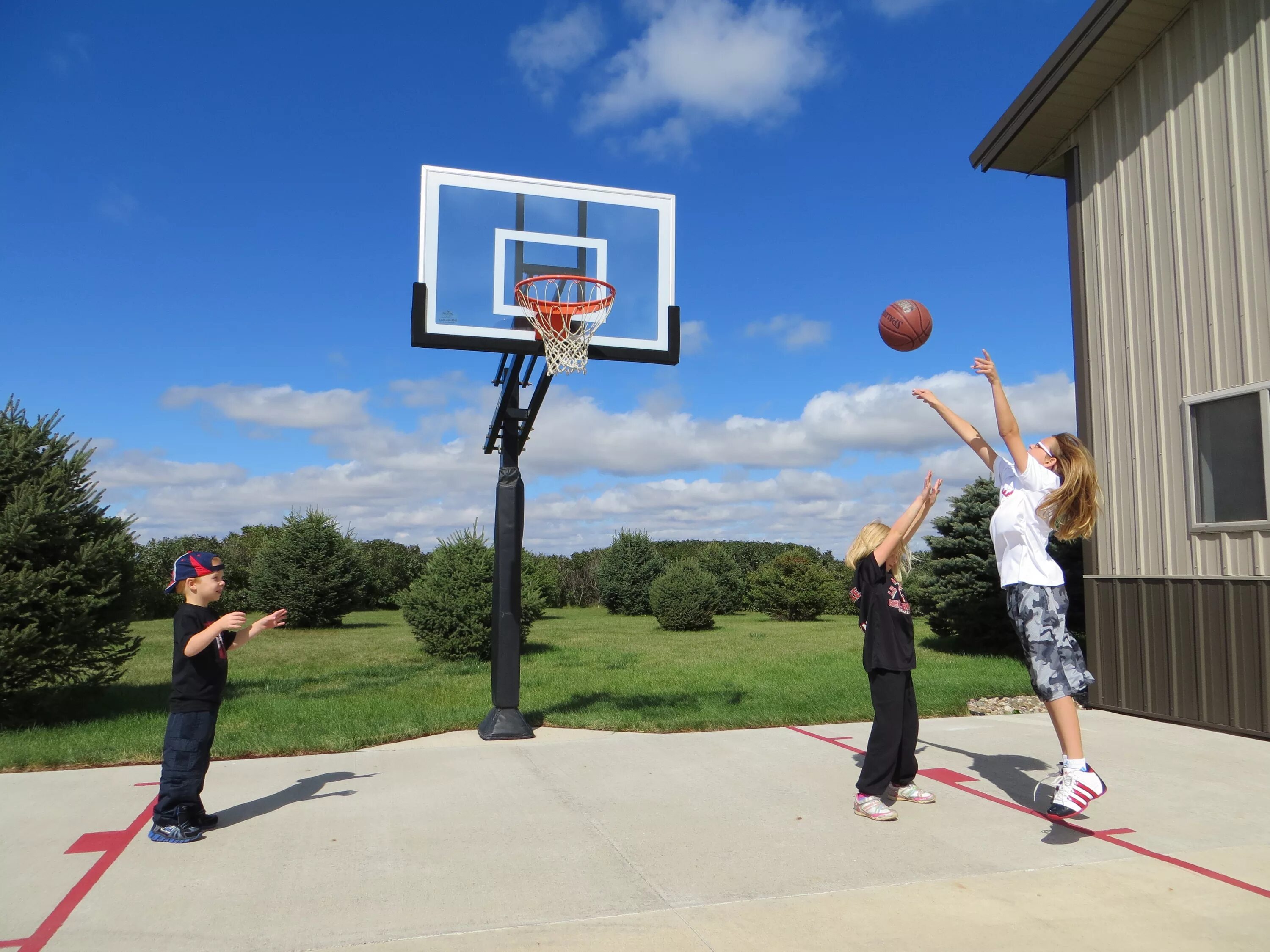 C playing basketball