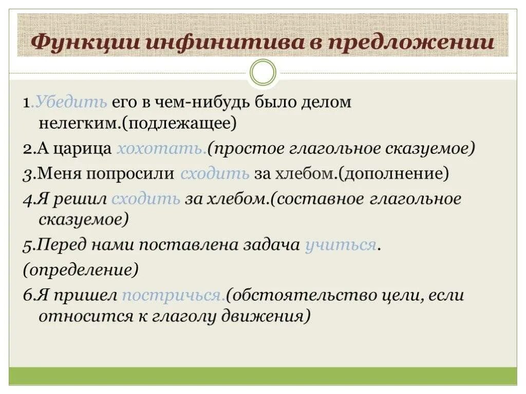 Инфинитив и его грамматические свойства. Предложения с инфинитивом. Синтаксическая функция инфинитива. Инфинити предложение. Роль инфинитива в предложении.