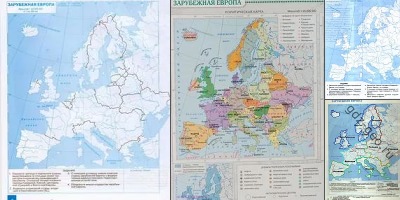 страны зарубежной европы контурная карта