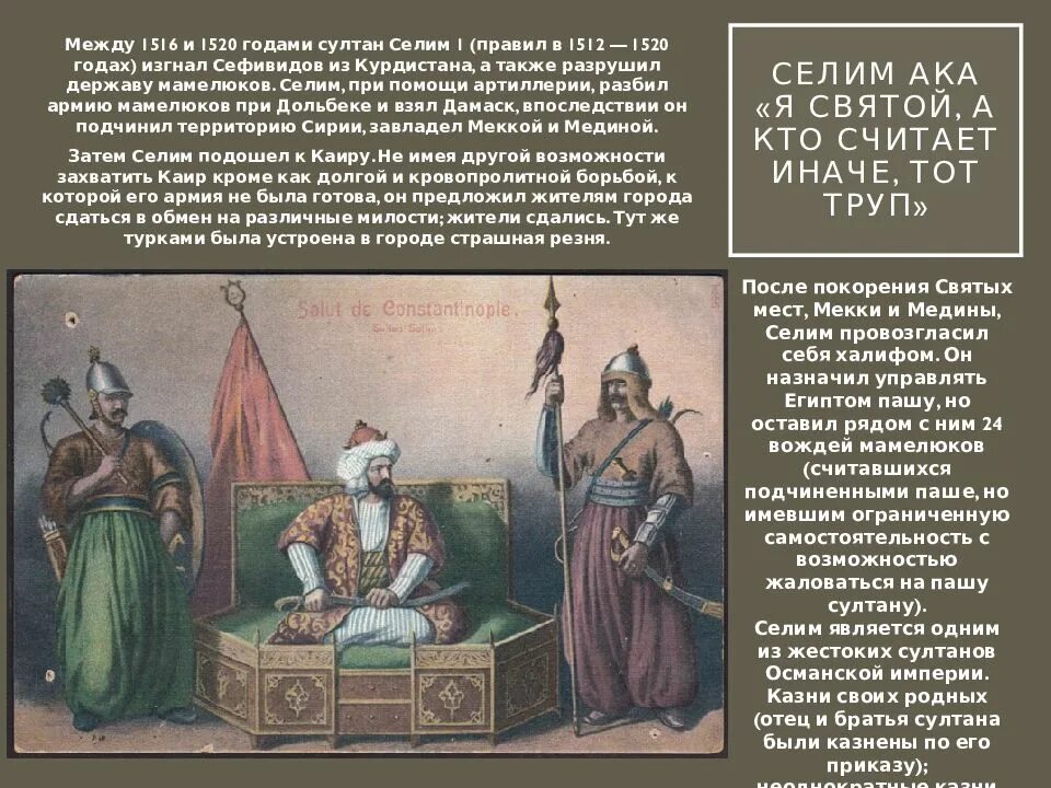 Сколько правит селим. Османская Империя в годы Сулеймана 1.