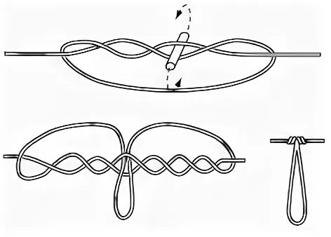 Узел для поводка к основной леске донки. Рыболовный узел для отводного поводка. Узел для привязывания боковых поводков. Привязать поводок к основной леске на донку. Как привязать поводок к леске на донку