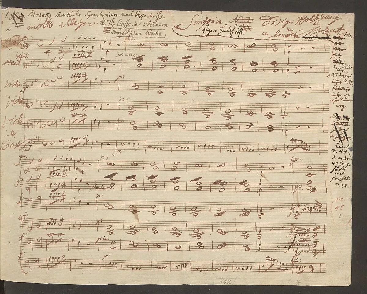 В каком году написана первая симфония. Моцарт симфония . рукописи.  рукописные партитуры моцарт. рукописи нот моцарта. моцарт автограф.