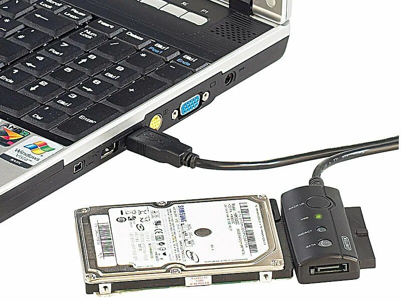 c-enter Festplatten-Adapter IDE/SATA auf USB2.0 mit OneTouch Backup