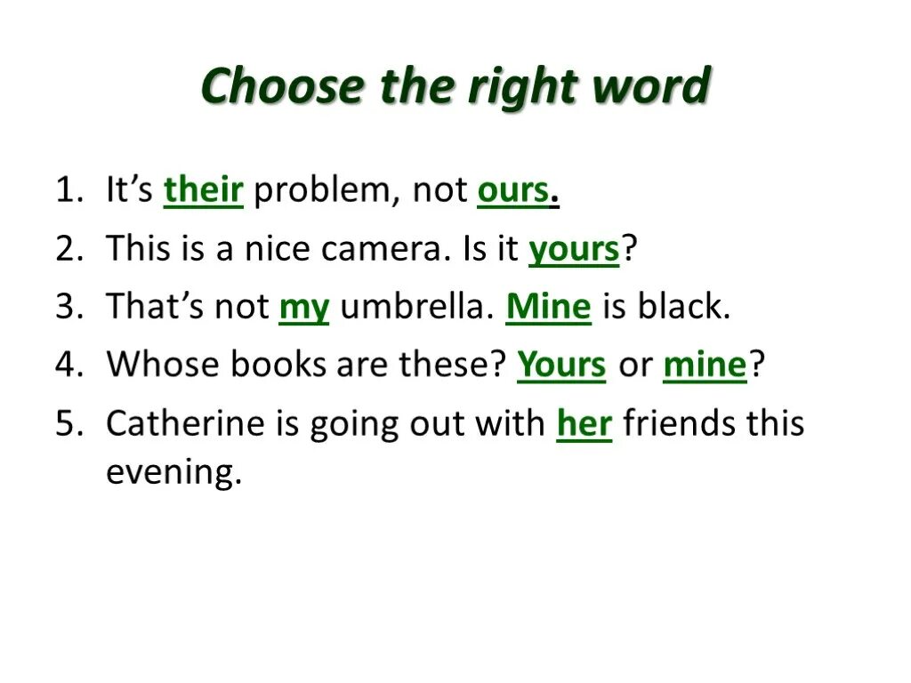 Choose the right word people. Absolute pronouns. Absolute possessive pronouns. Absolute possessive Case. Absolute form of possessive pronouns.