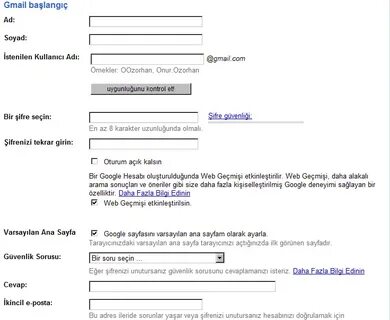 Gmail hesap aç