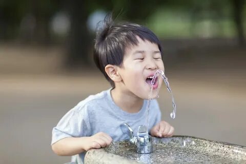 He is drinking